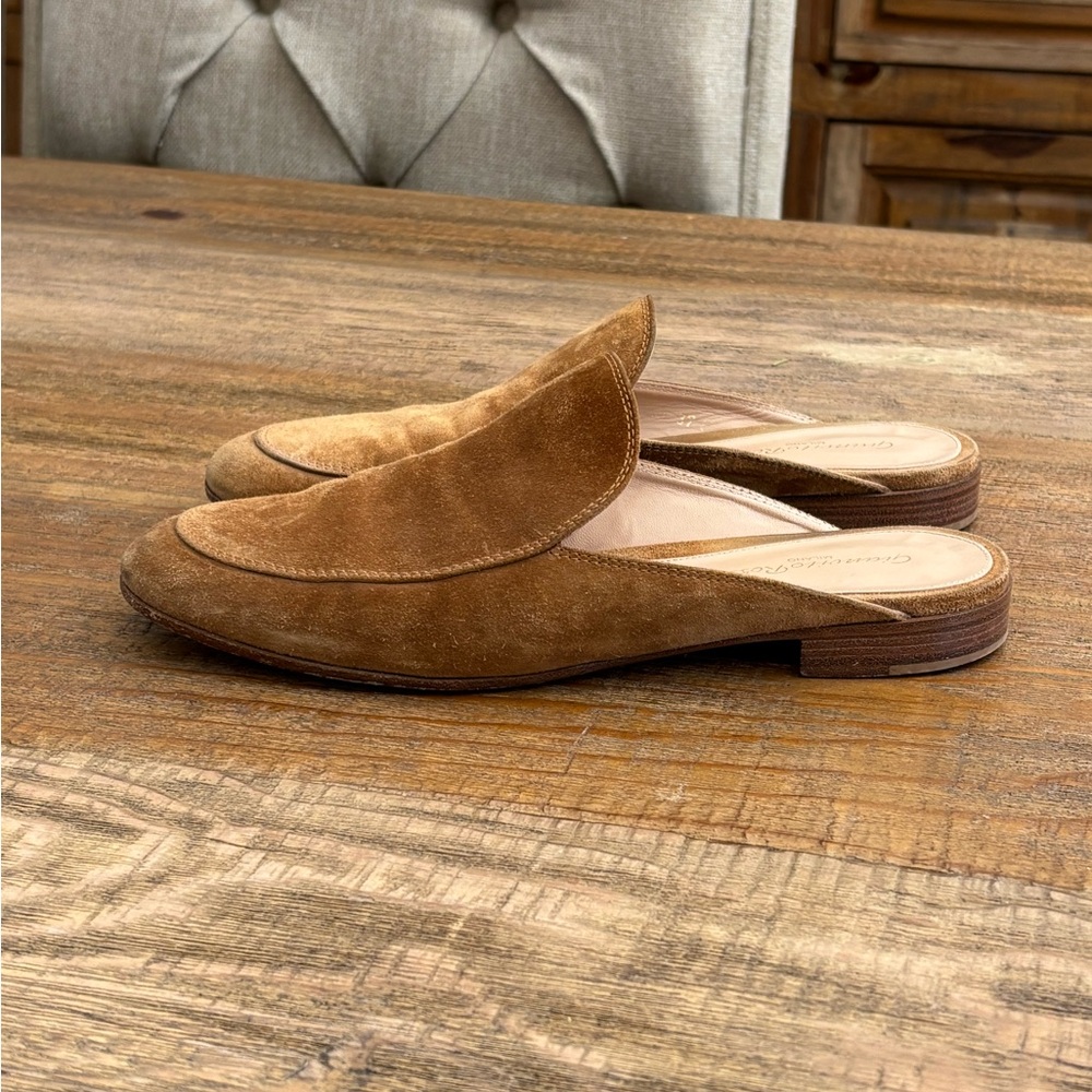 Gianvito Rossi Light Brown Suede Loafers size 37